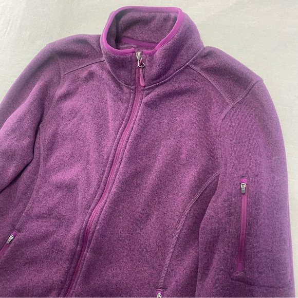 LL Bean Womens Petite XLarge Jacket Sweater Fleece Full Zip Purple 500772 - Picture 3 of 9